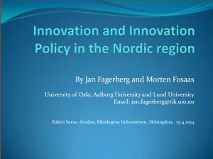Innovation and policy in the Nordic region